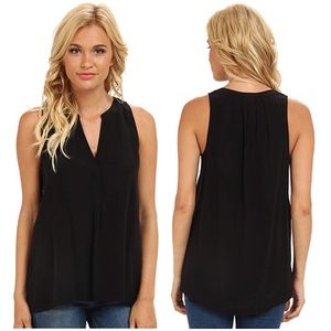 JOIE Aruna Silk Sleeveless Blouse Caviar Black L